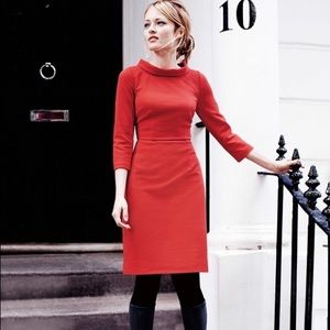 Boden Ribbed Zoe Dress Red Size 4